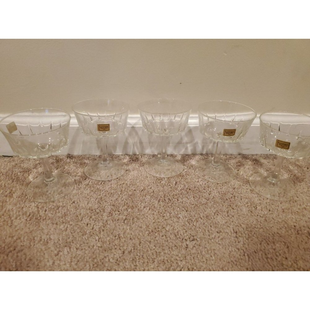 Set of 5 Vintage Luminarc Dessert/Sherbet Glasses 3.5'' Diameter